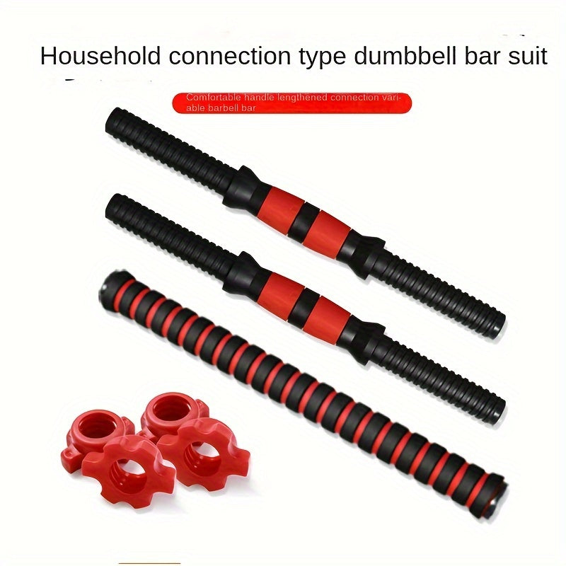 Barra de Halteres 2 em 1 com Rosca + Conector para Barra – Treine em Casa com Segurança