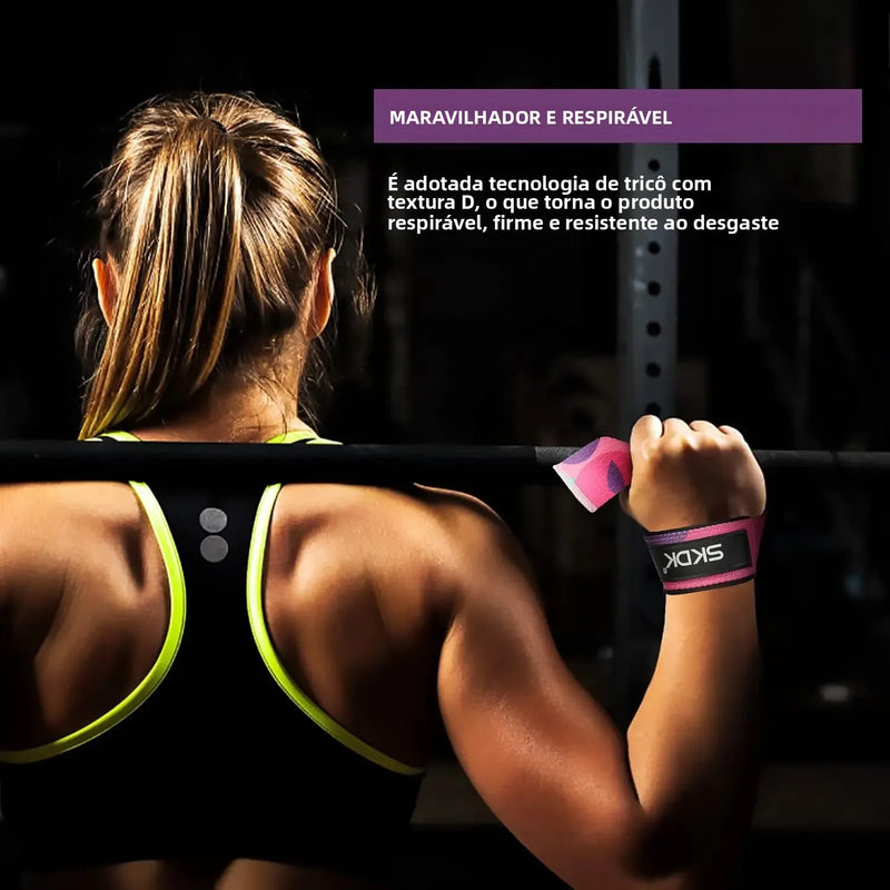 Straps de Musculação Ajustáveis Antiderrapantes para Levantamento de Peso – Suporte de Pulso para Treino, Crossfit e Academia (Par)