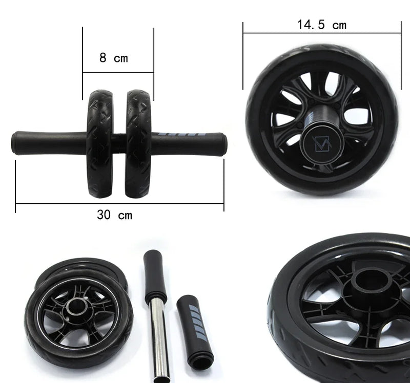 Rolo Abdominal Ab Roller Coaster SW-D808A – Estabilidade Dupla para Resultados Reais