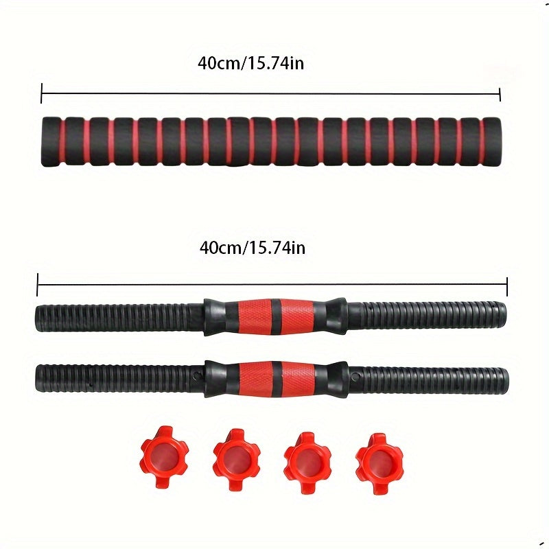 Barra de Halteres 2 em 1 com Rosca + Conector para Barra – Treine em Casa com Segurança